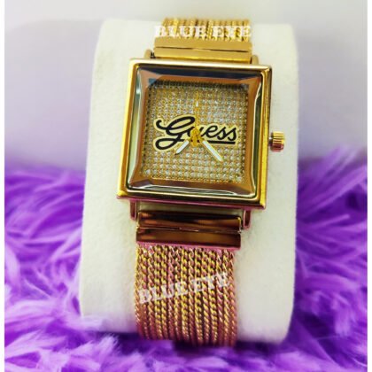 Guess Gold-Tone Square Analog Watch 02