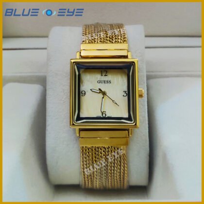 Guess Gold-Tone Square Analog Watch