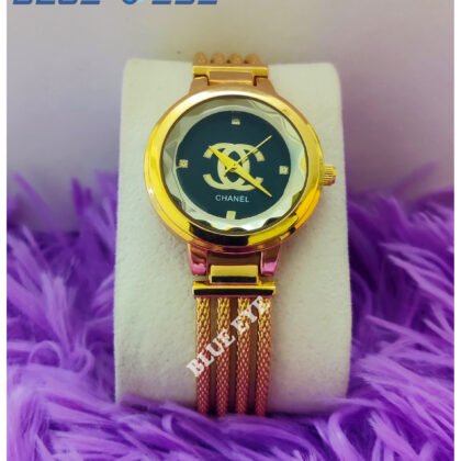 Ladies Womens Chanel Gold Plated Quartz Wist Watch 04