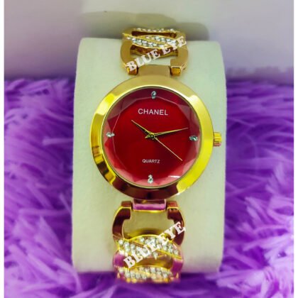 Ladies Womens Chanel Gold Plated Quartz Wist Watch 07